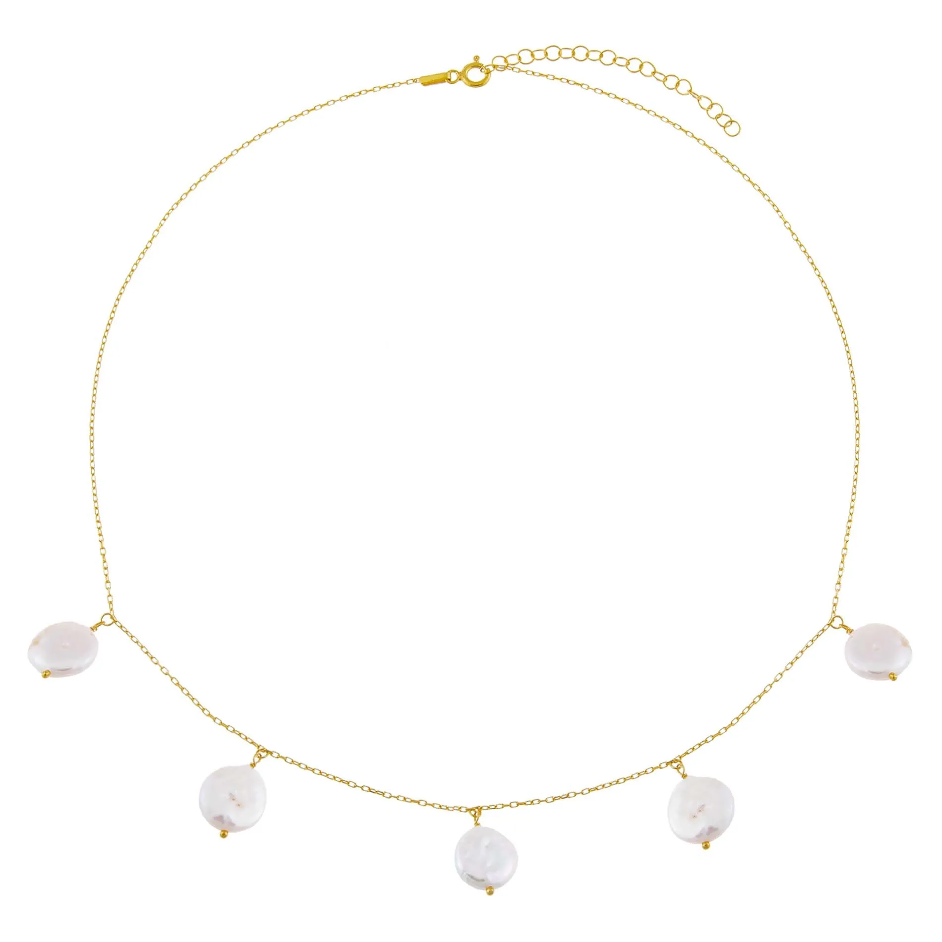 Pearl Disc Necklace sold by Adina Eden's product image thumbnail 2