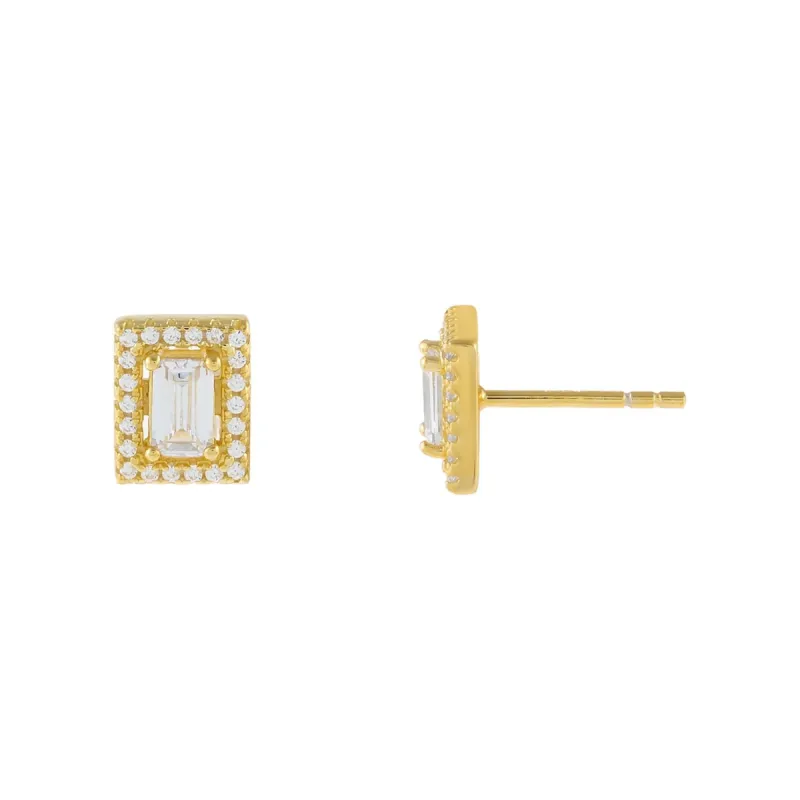 Illusion Baguette Stud Earring sold by Adina Eden's