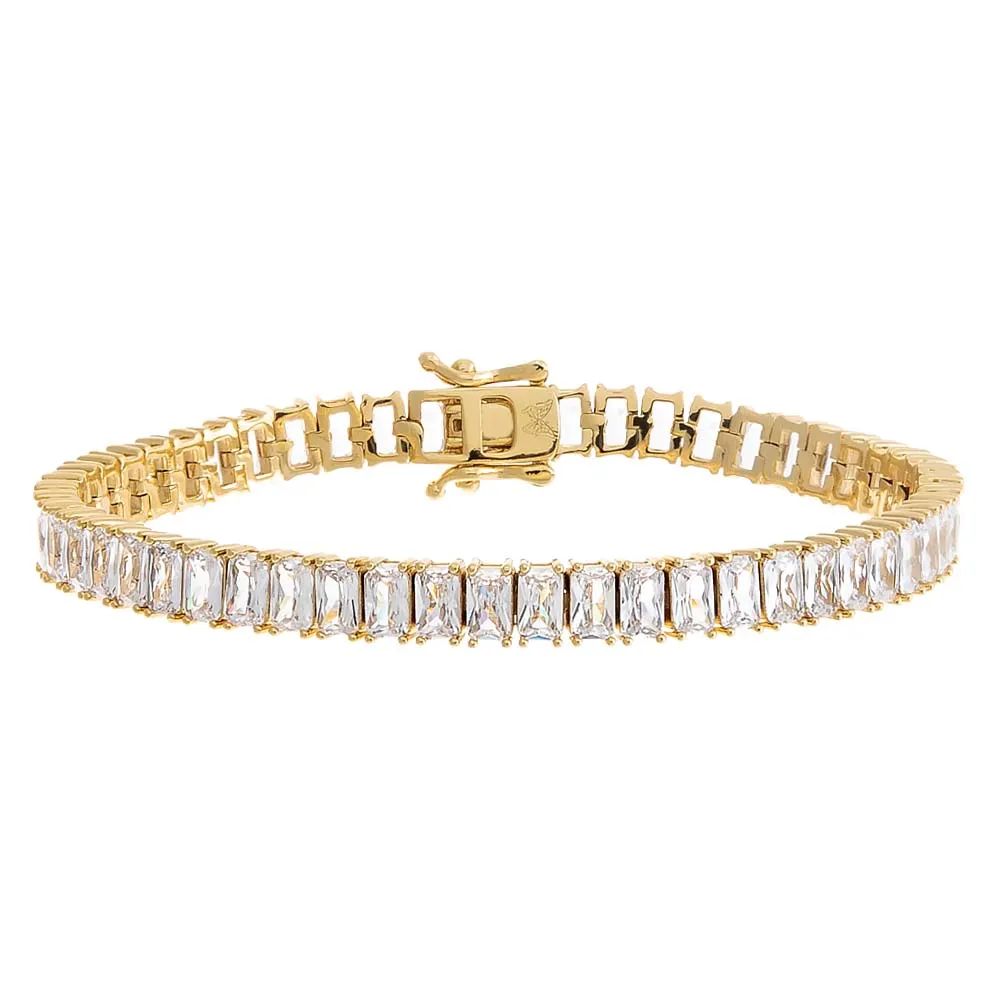 CZ Emerald Cut Tennis Bracelet sold by Adina Eden's
