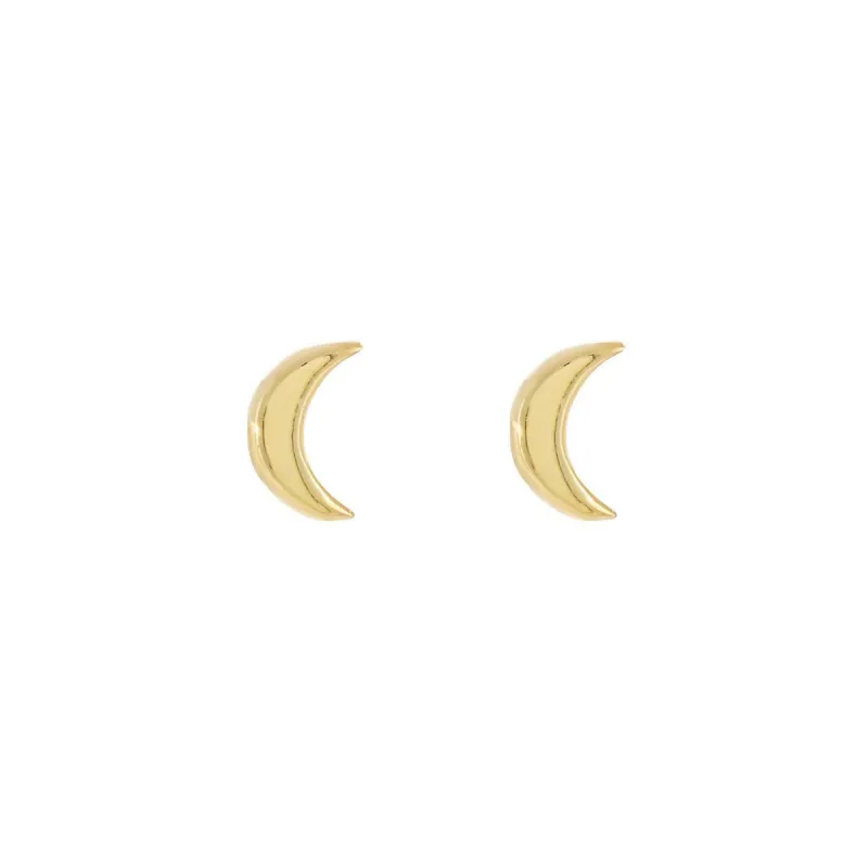 Tiny Solid Moon Stud Earring sold by Adina Eden's
