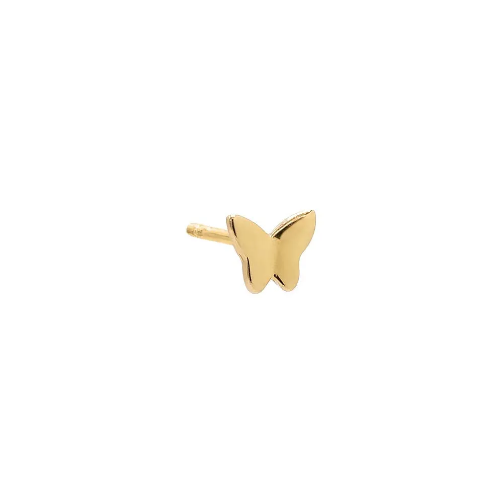 Tiny Solid Butterfly Earring 14K sold by Adina Eden's product image thumbnail 2