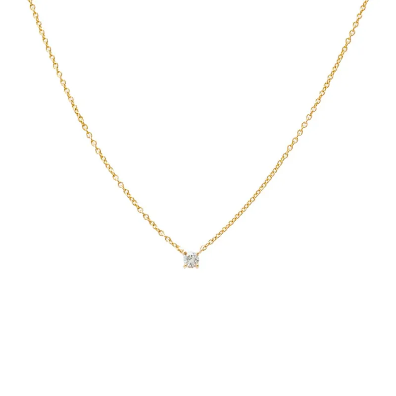 Diamond Solitaire Pendant Necklace 14K sold by Adina Eden's