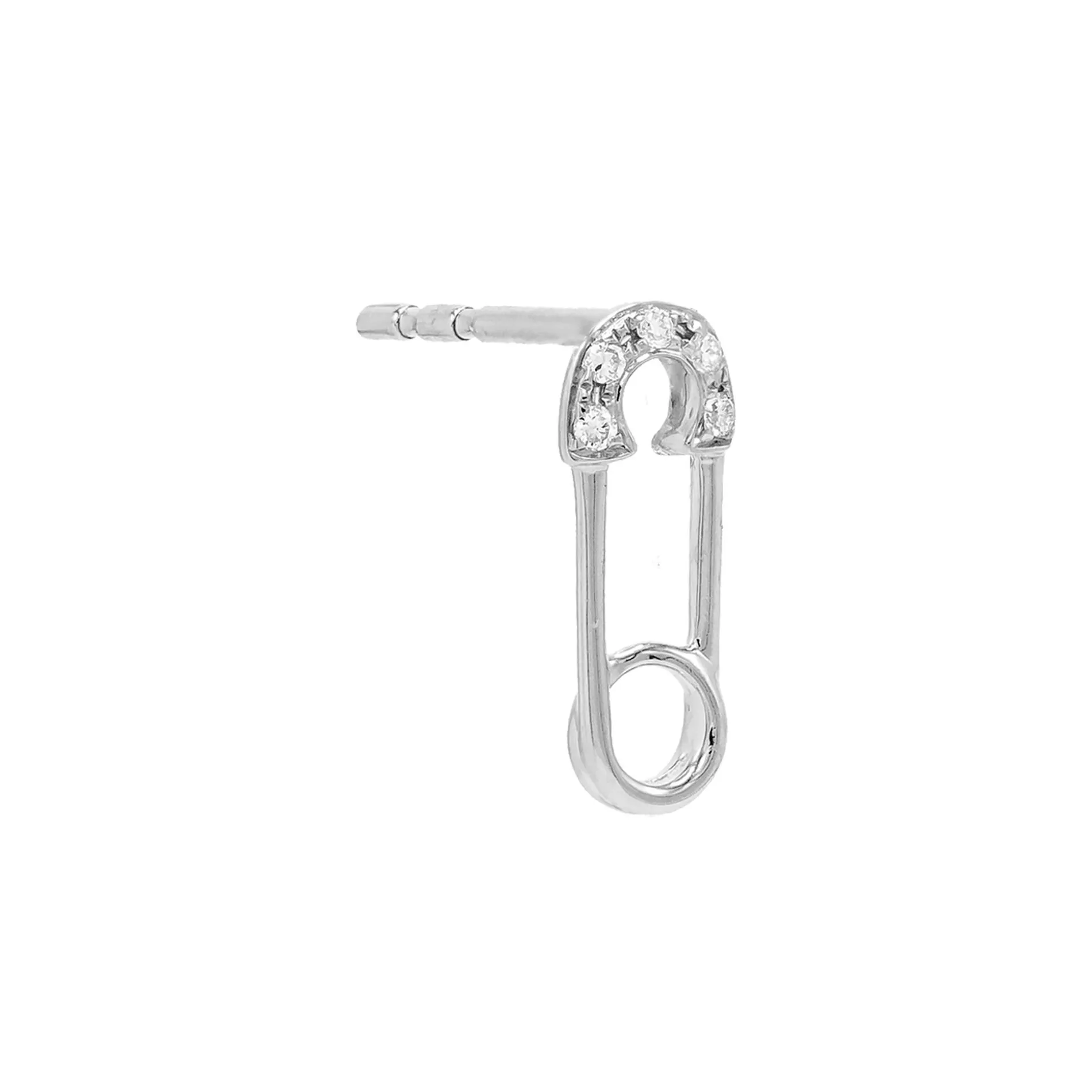 Diamond Safety Pin Stud Earring 14K sold by Adina Eden's