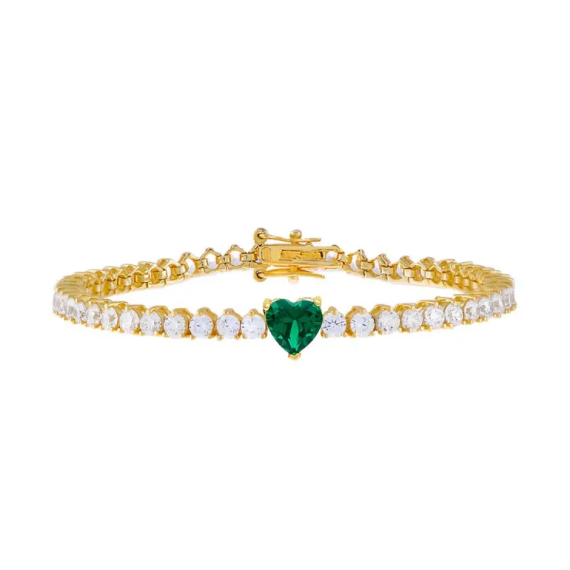 Colored Heart Tennis Bracelet sold by Adina Eden's