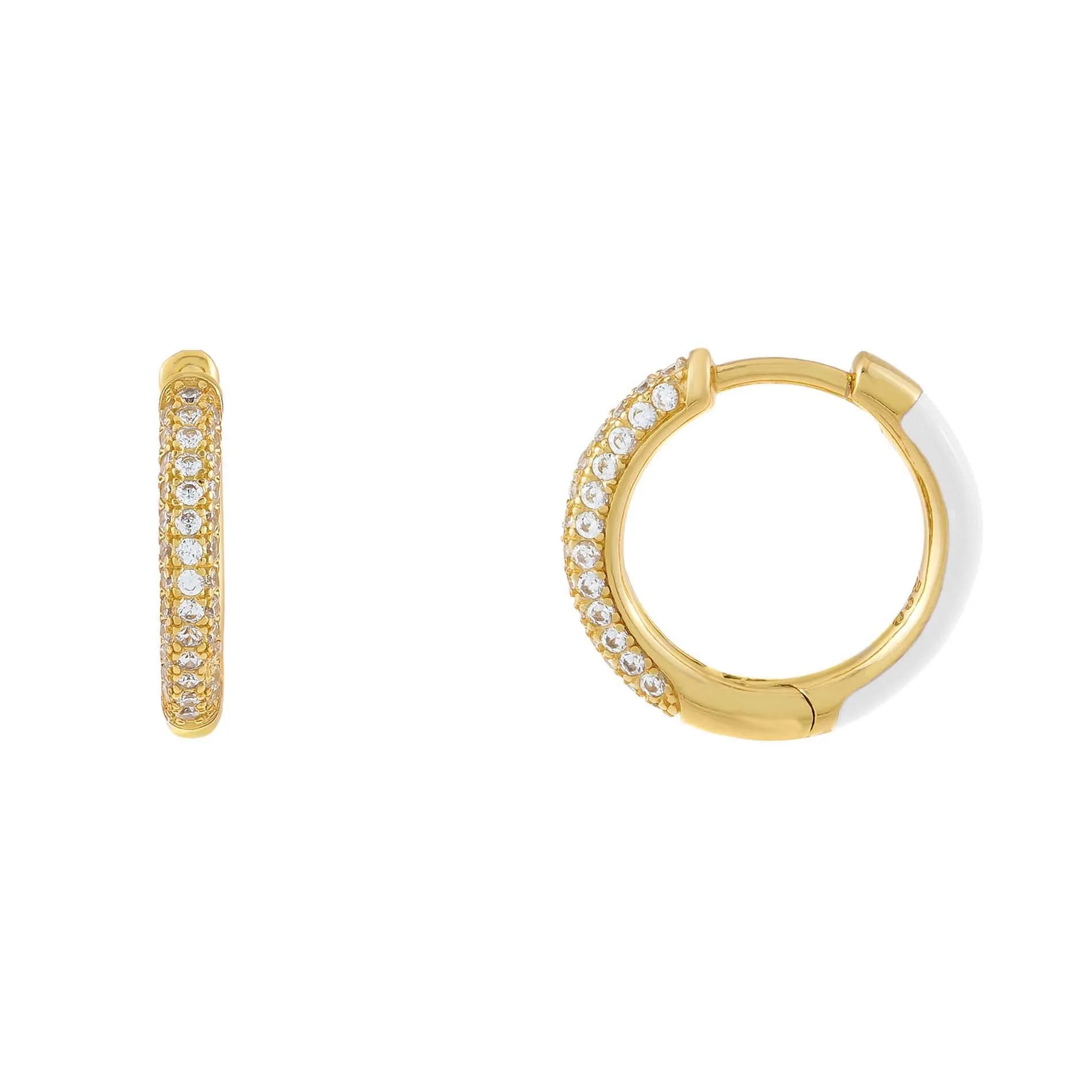 Pavé x Enamel Huggie Earring sold by Adina Eden's product image thumbnail 5