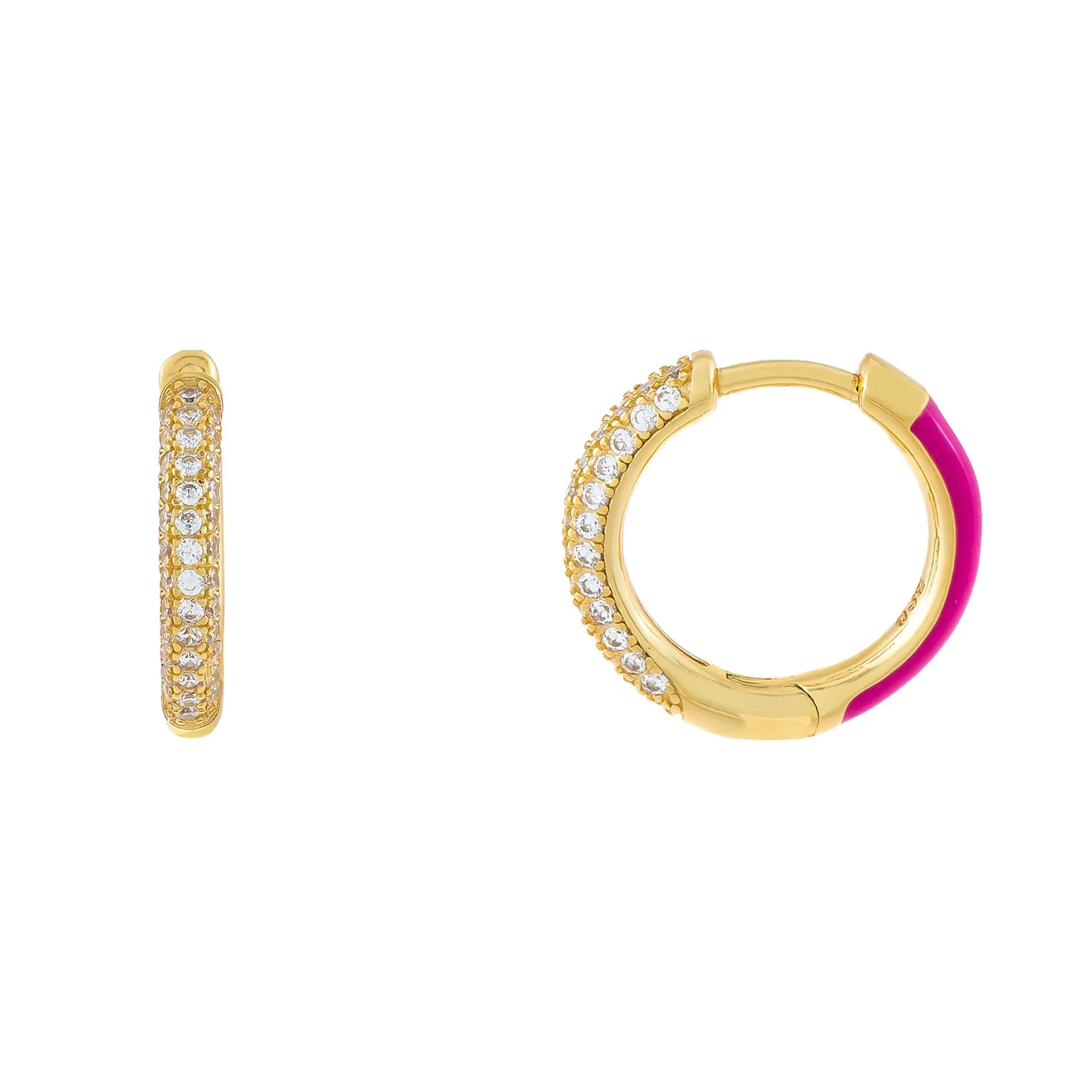 Pavé x Enamel Huggie Earring sold by Adina Eden's product image thumbnail 2