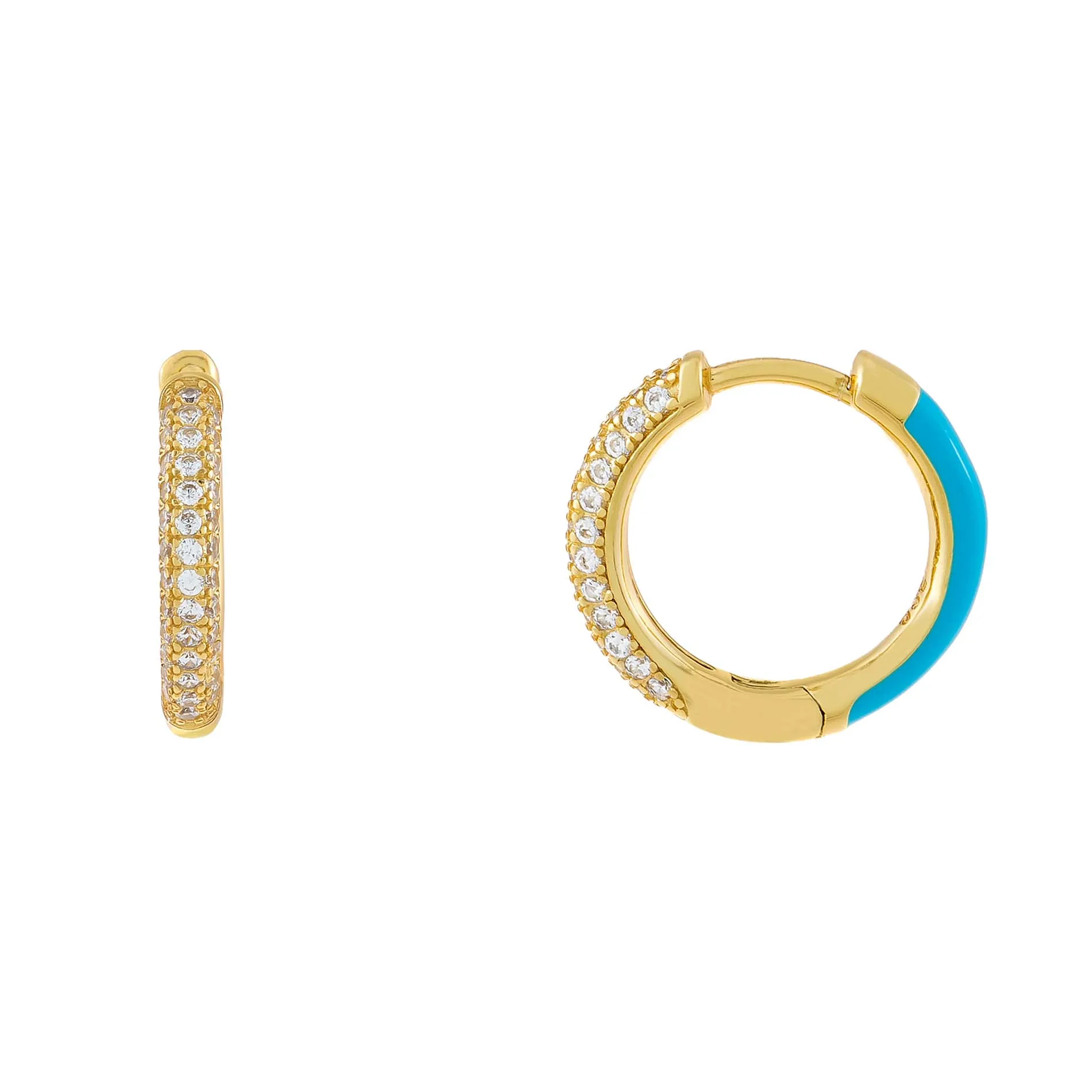 Pavé x Enamel Huggie Earring sold by Adina Eden's product image thumbnail 3