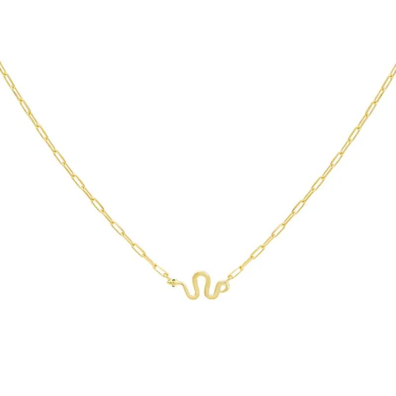 CZ Snake Link Necklace sold by Adina Eden's