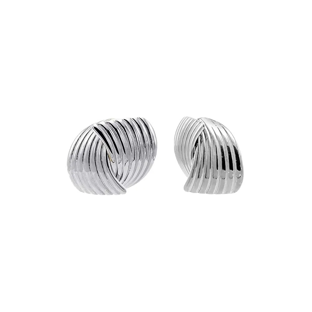 Ridged Double Looped Stud Earring sold by Adina Eden's product image thumbnail 2