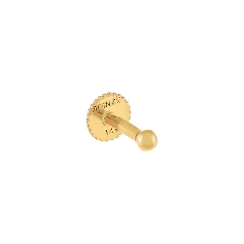 Ball Threaded Stud Earring 14k sold by Adina Eden's