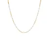 Pearl X Paperclip Chain Necklace sold by Adina Eden's