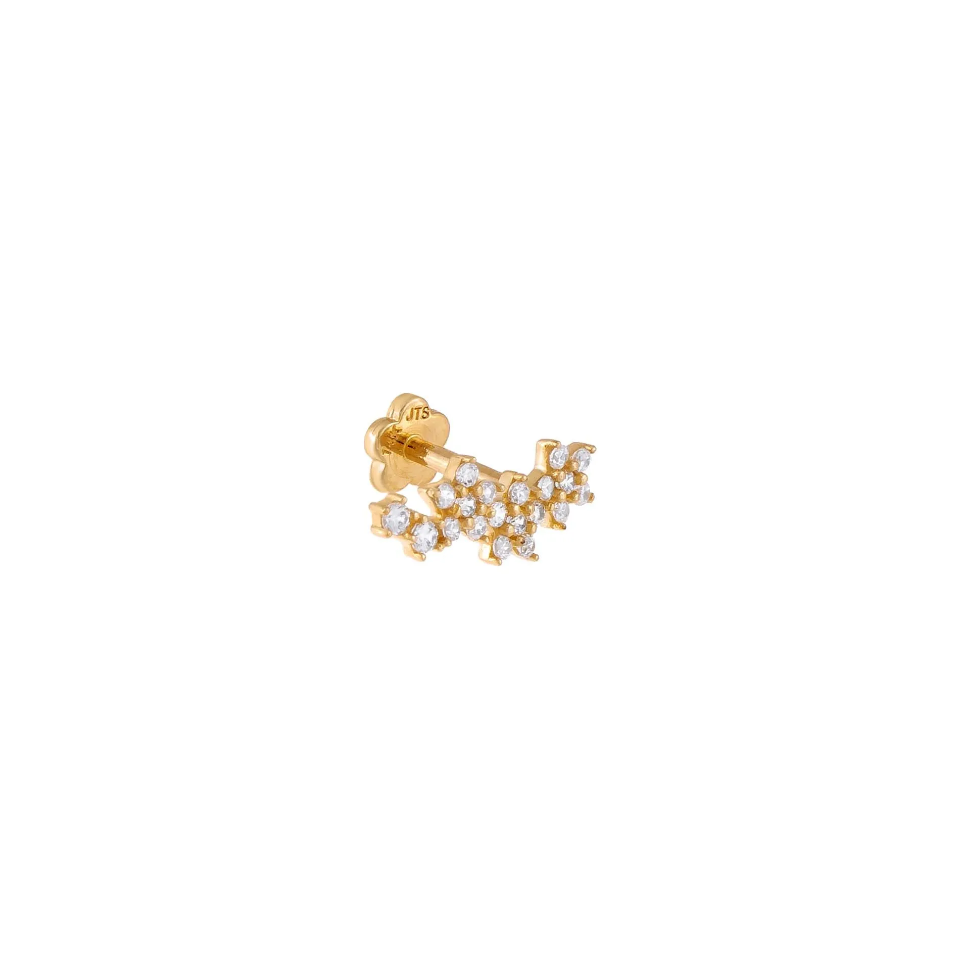 CZ Star Cluster Threaded Stud Earring 14K sold by Adina Eden's