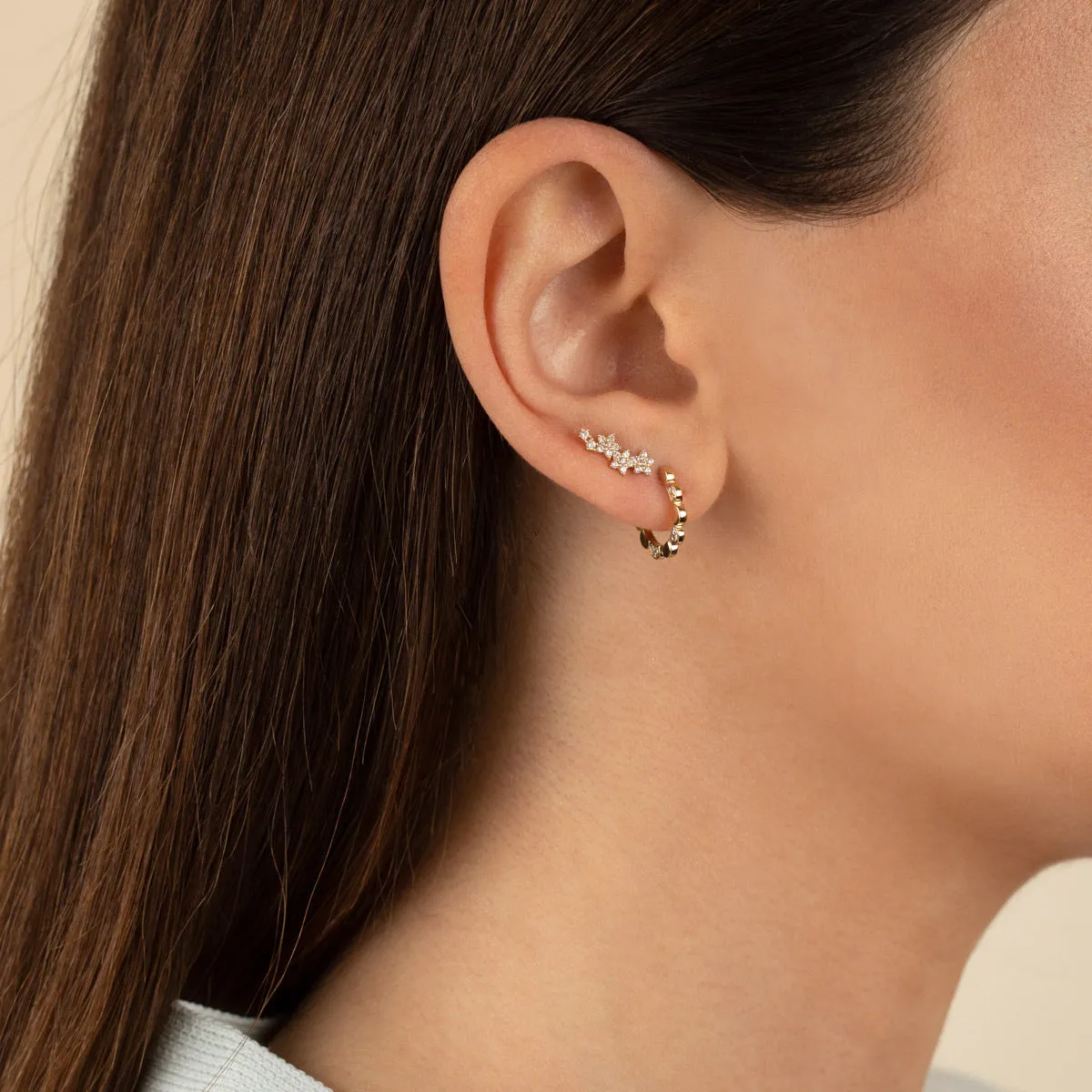 CZ Star Cluster Threaded Stud Earring 14K sold by Adina Eden's product image thumbnail 2