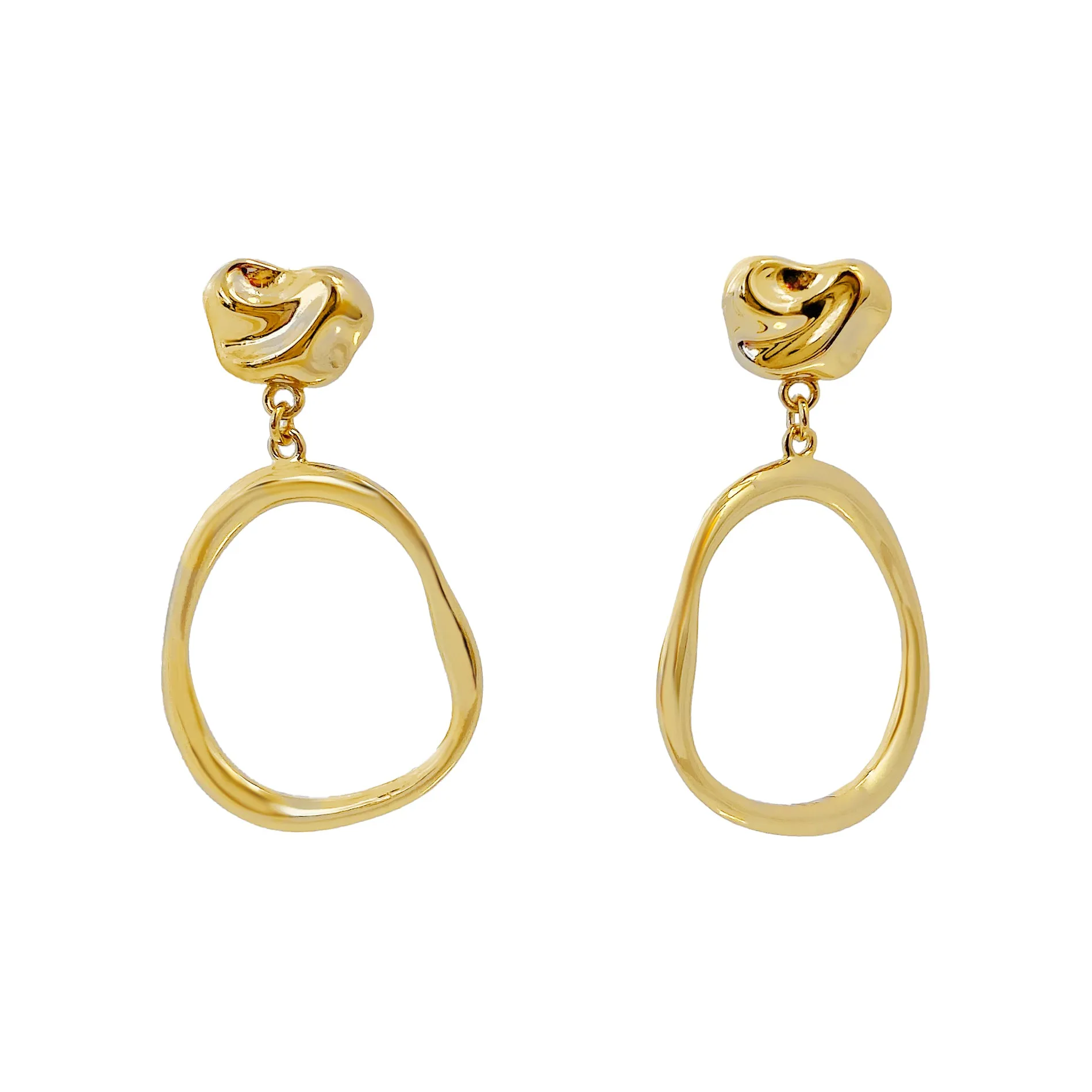 Open Oval Link Drop Stud Earring sold by Adina Eden's