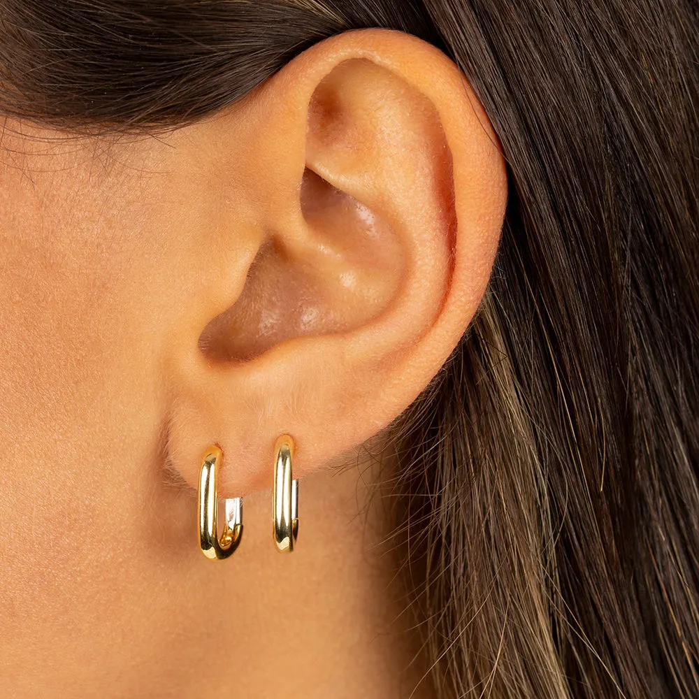 Solid Thick Link Hoop Earring sold by Adina Eden's product image thumbnail 2