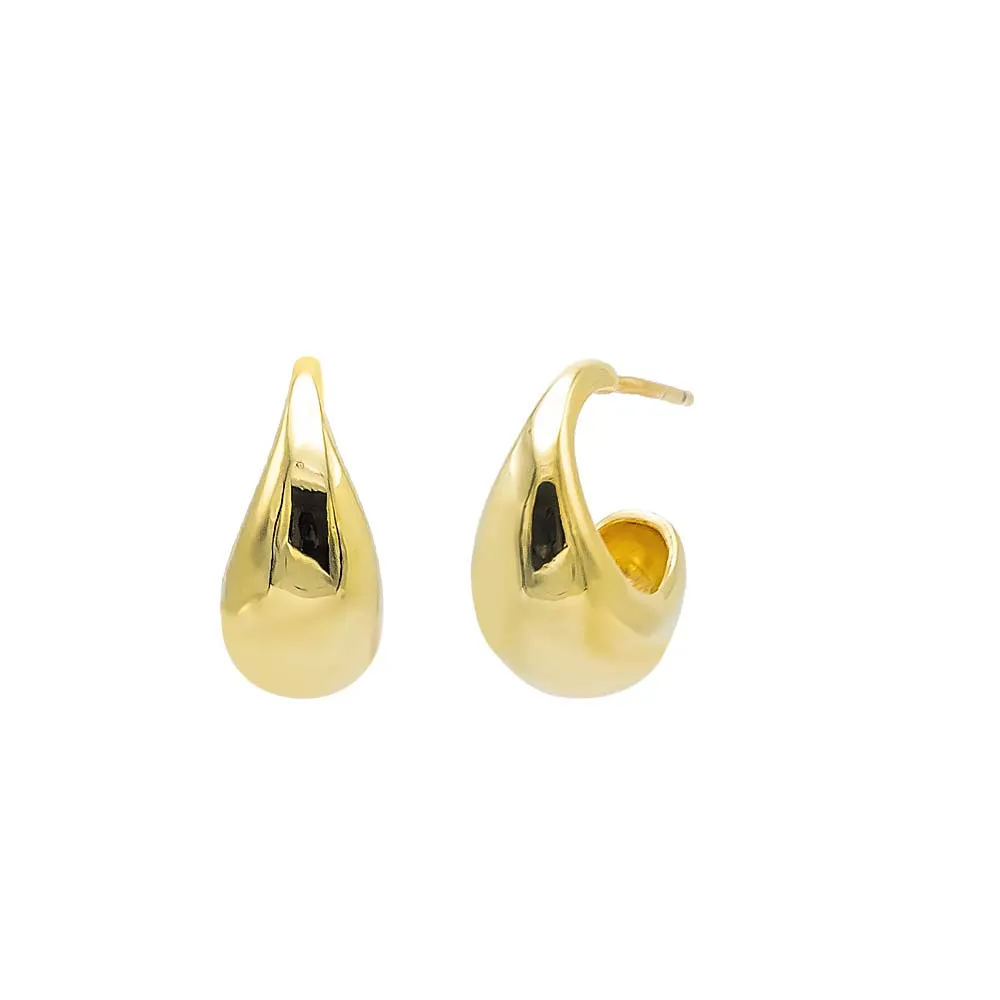 Solid Graduated Curved Stud Earring sold by Adina Eden's