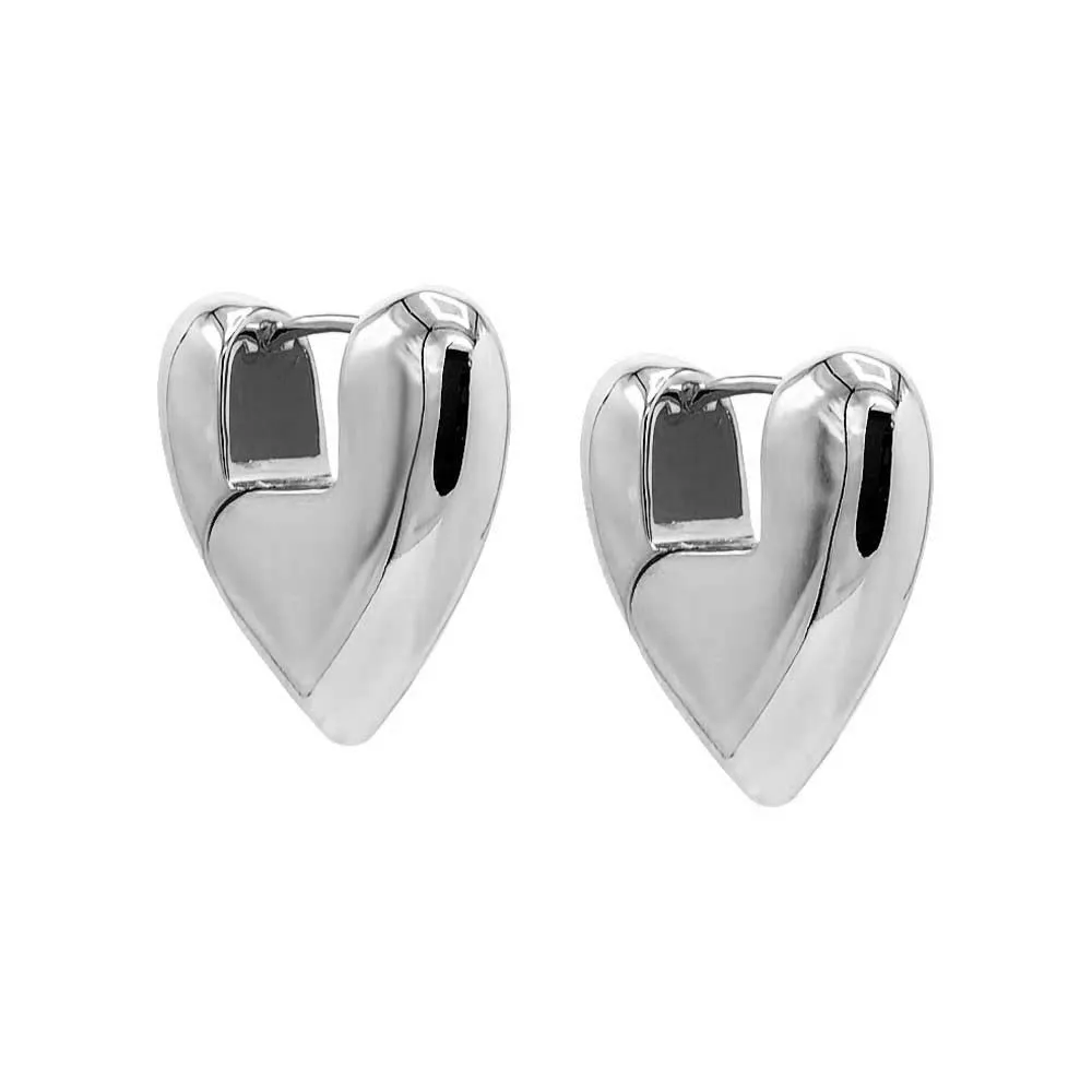 Solid Super Chunky Heart Hoop Earring sold by Adina Eden's product image thumbnail 3