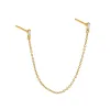 Prong Set Double Diamond Chain Stud Earring 14K sold by Adina Eden's