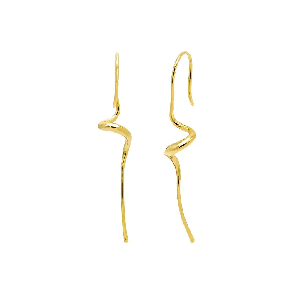 Solid Curved Drop Flow Earring sold by Adina Eden's