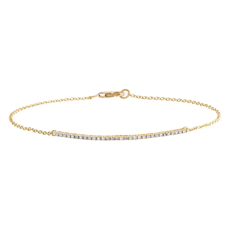 Dainty Diamond Pavé Bar Bracelet 14K sold by Adina Eden's