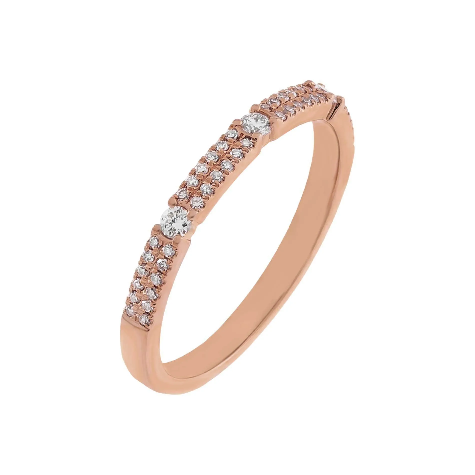 Diamond Double Row X Solitaire Band 14K sold by Adina Eden's product image thumbnail 5