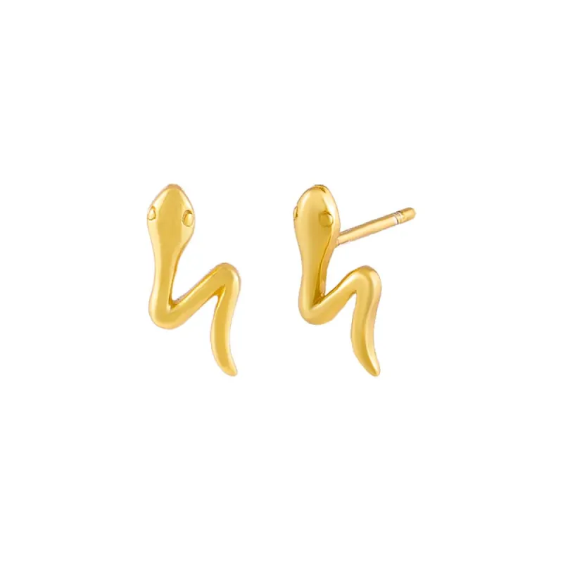 Tiny Solid Serpent Stud Earring sold by Adina Eden's