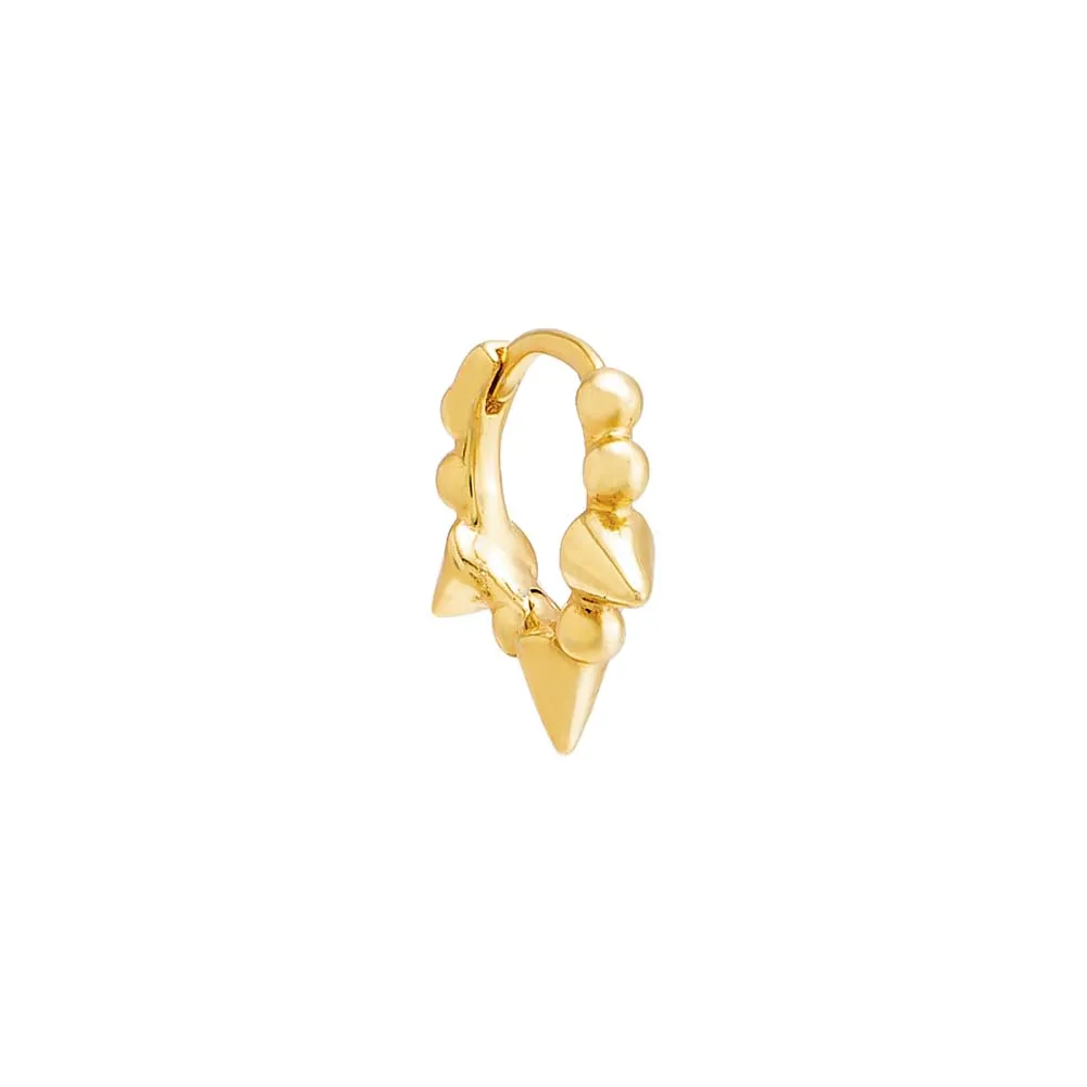 Solid Beaded Triple Spike Huggie Earring sold by Adina Eden's product image thumbnail 3