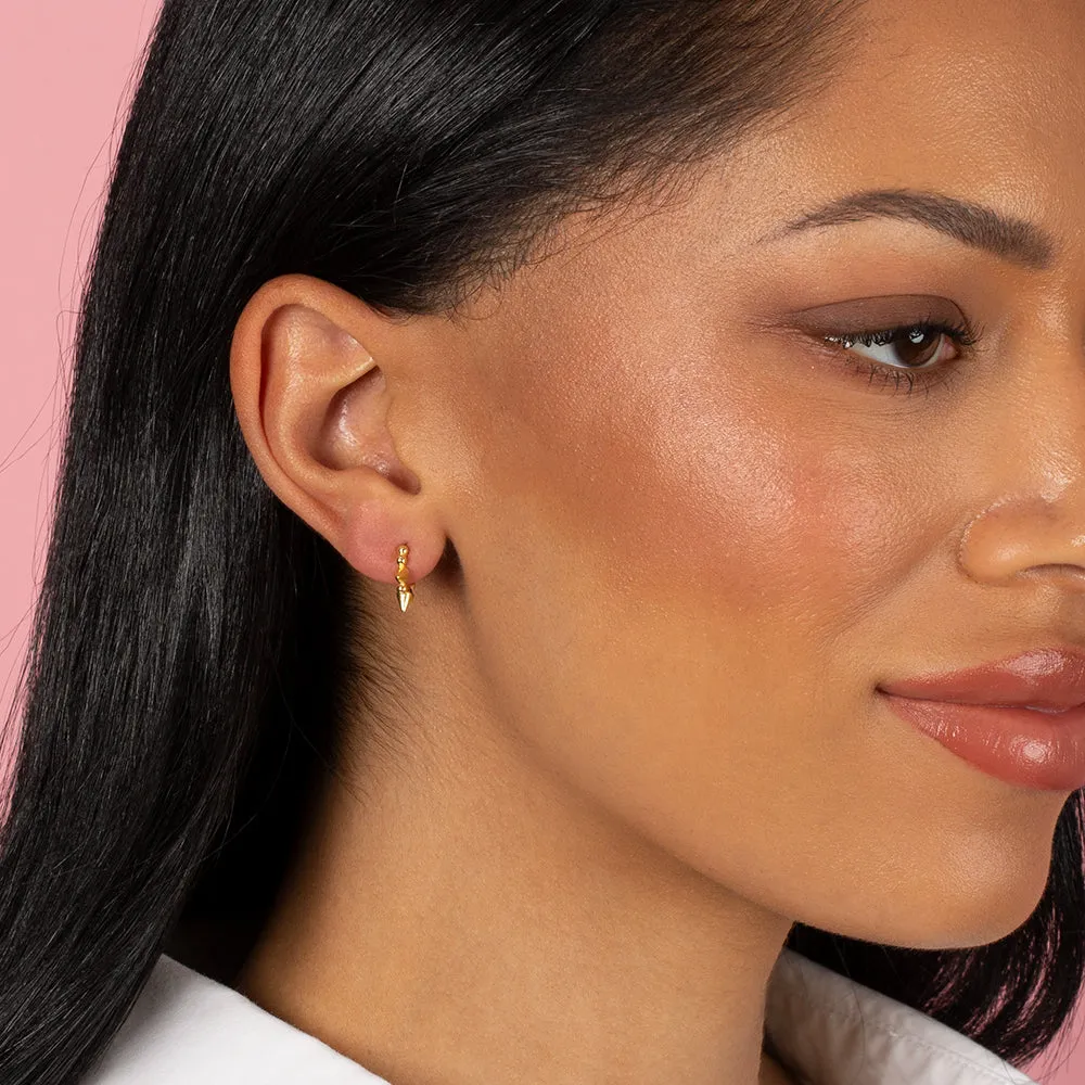 Solid Beaded Triple Spike Huggie Earring sold by Adina Eden's product image thumbnail 4