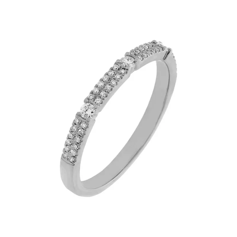 Diamond Double Row X Solitaire Band 14K sold by Adina Eden's