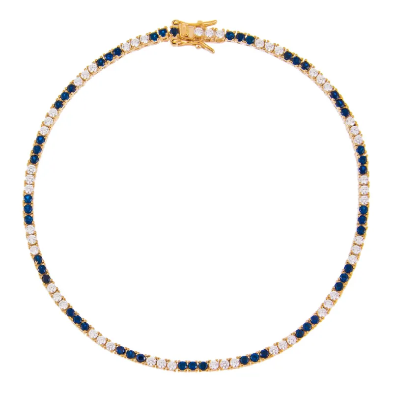 CZ Colored Tennis Anklet sold by Adina Eden's