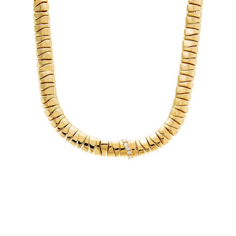 Chunky Pave Accented Unique Shape Chain Necklace sold by Adina Eden's