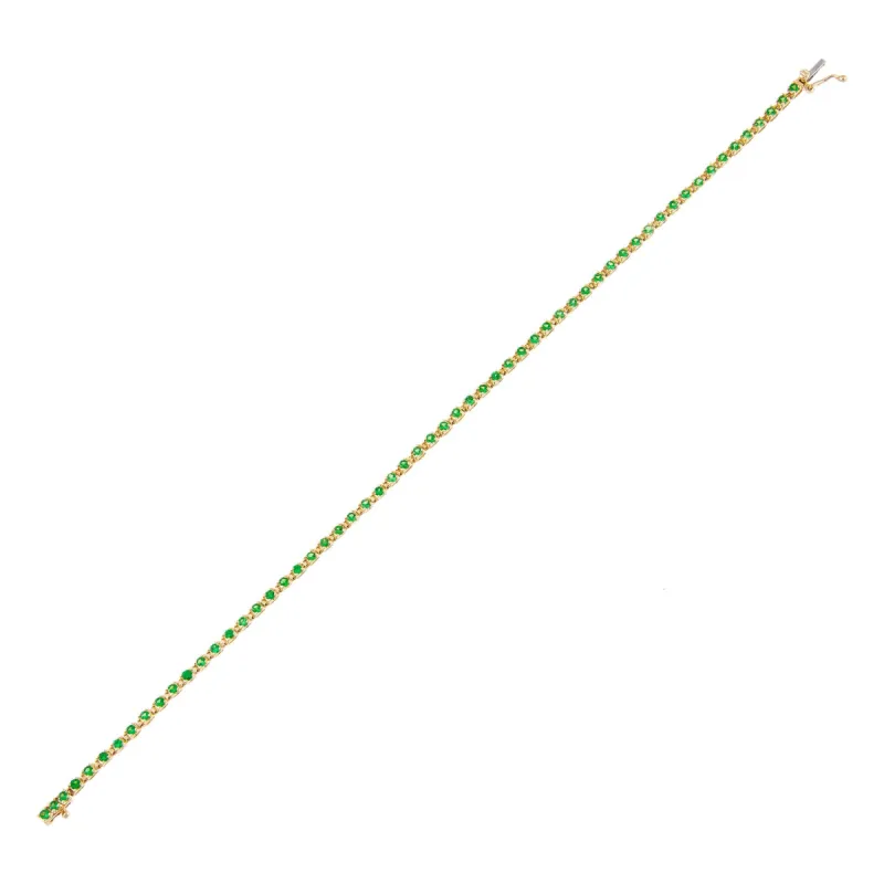 Emerald Thin Tennis Bracelet 14K sold by Adina Eden's