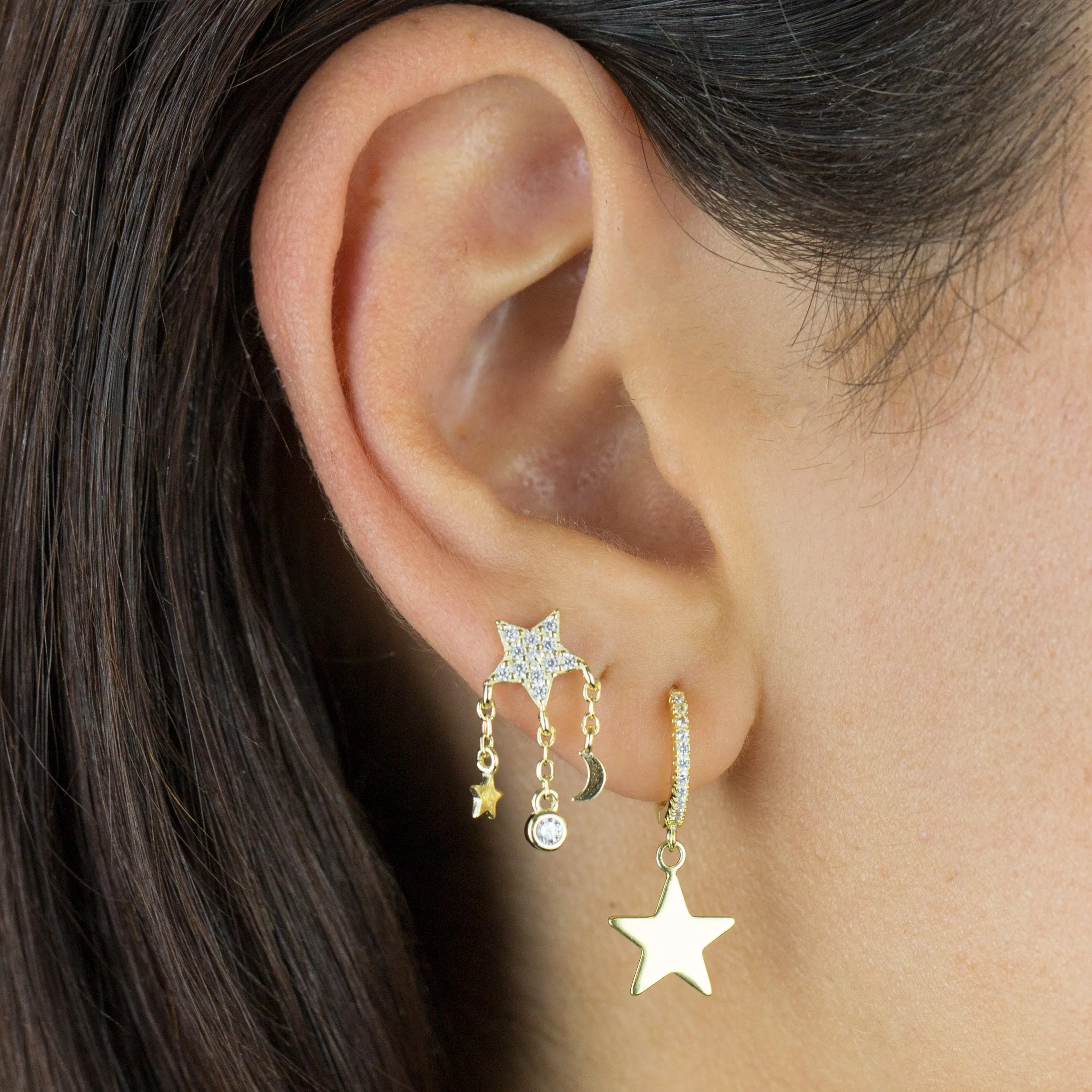CZ Celestial Charms Stud Earring sold by Adina Eden's product image thumbnail 2