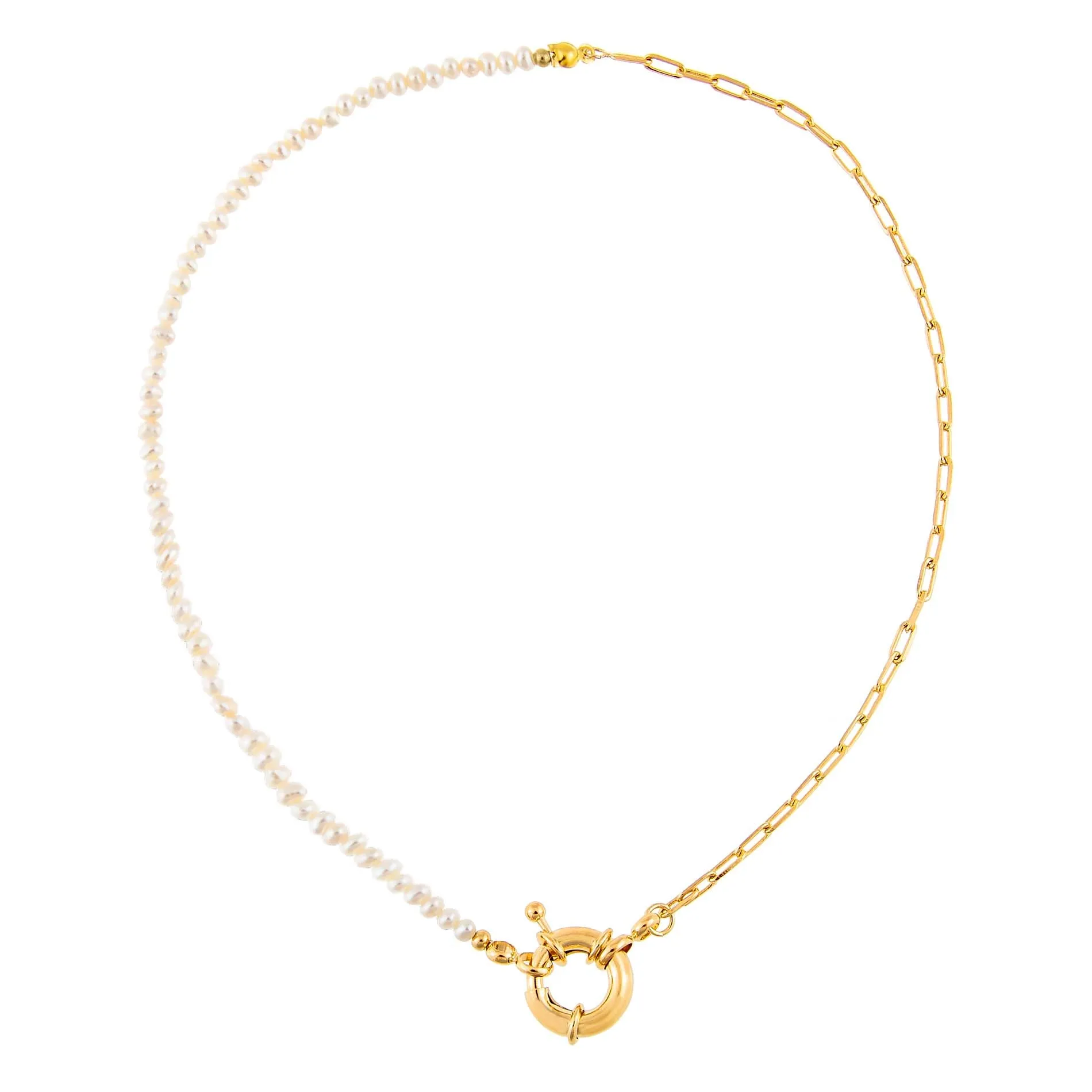 Pearl X Link Toggle Necklace sold by Adina Eden's product image thumbnail 2