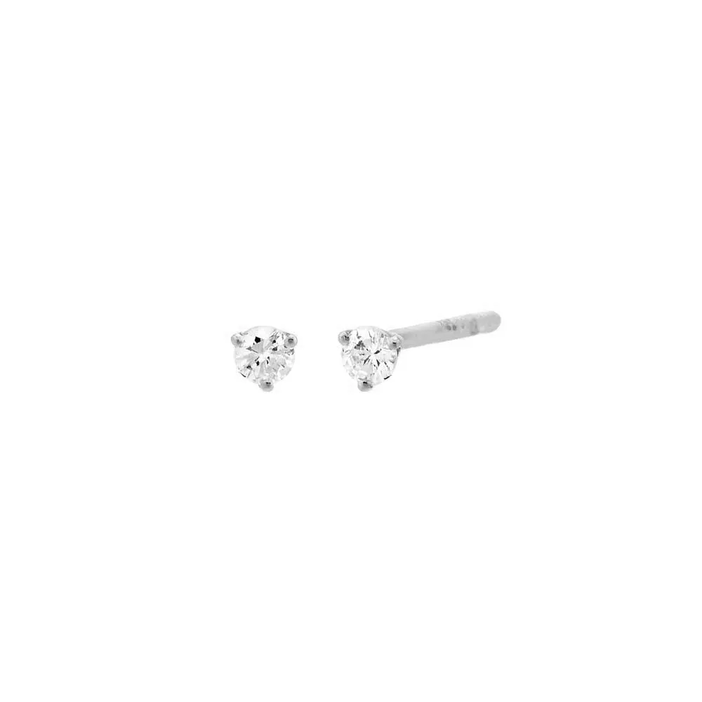Diamond Tiny Solitaire Stud Earring 14K sold by Adina Eden's product image thumbnail 4