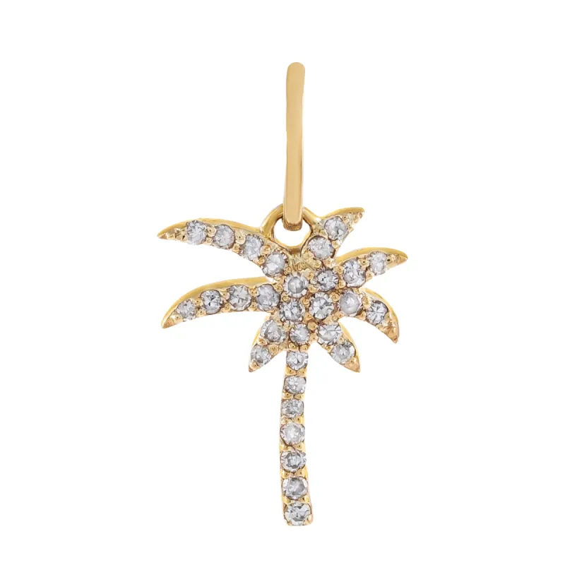 Diamond Palm Tree Charm 14K sold by Adina Eden's