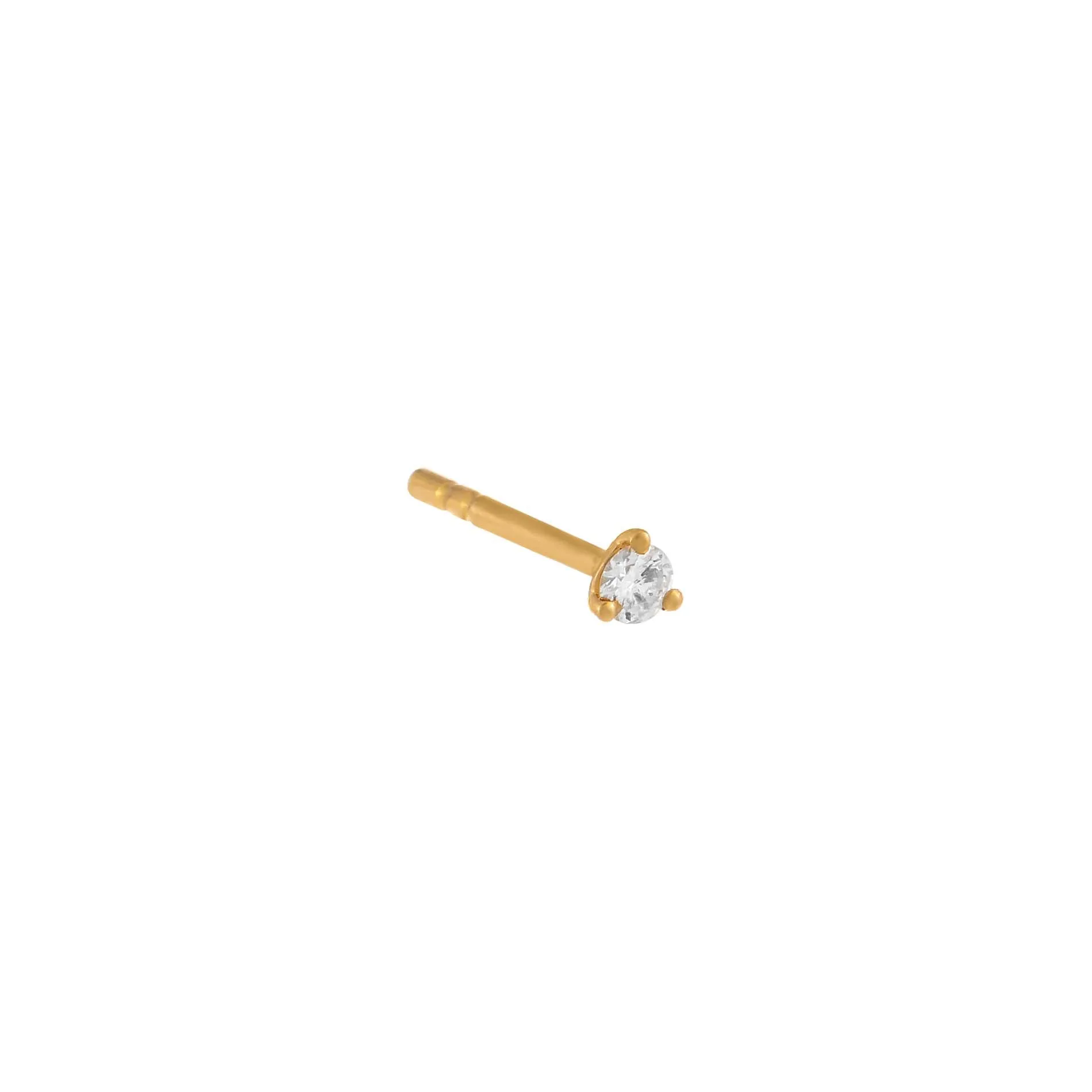 Diamond Tiny Solitaire Stud Earring 14K sold by Adina Eden's product image thumbnail 2