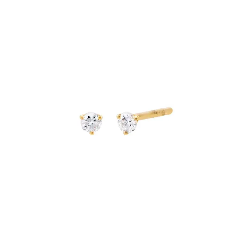 Diamond Tiny Solitaire Stud Earring 14K sold by Adina Eden's
