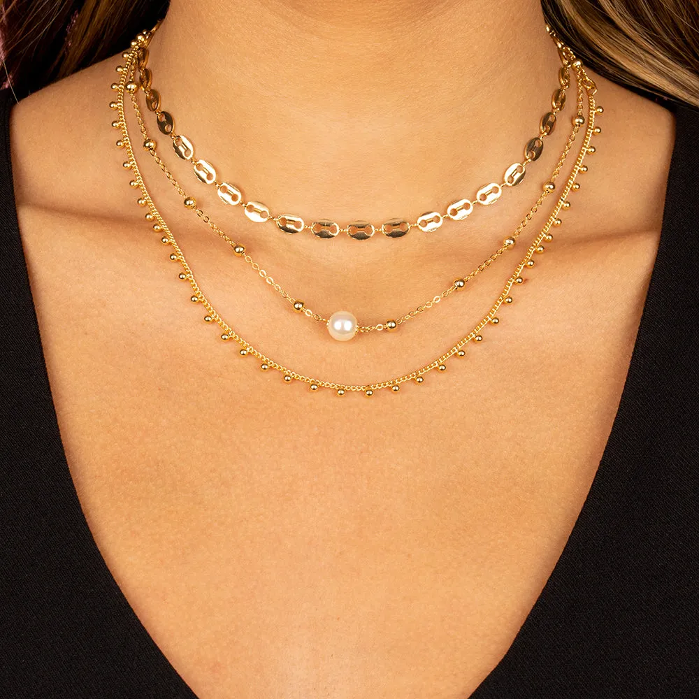 Pearl & Gold Necklace Combo Set sold by Adina Eden's product image thumbnail 2