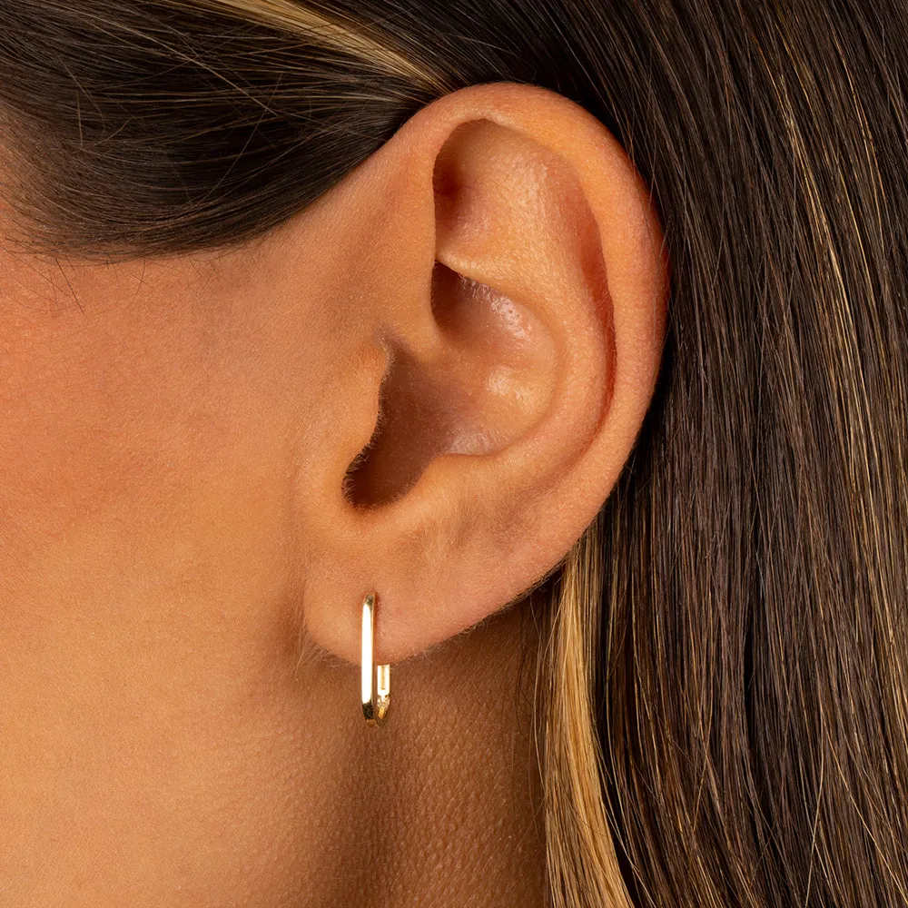 Solid Thin U-Shape Huggie Earring 14K sold by Adina Eden's product image thumbnail 2