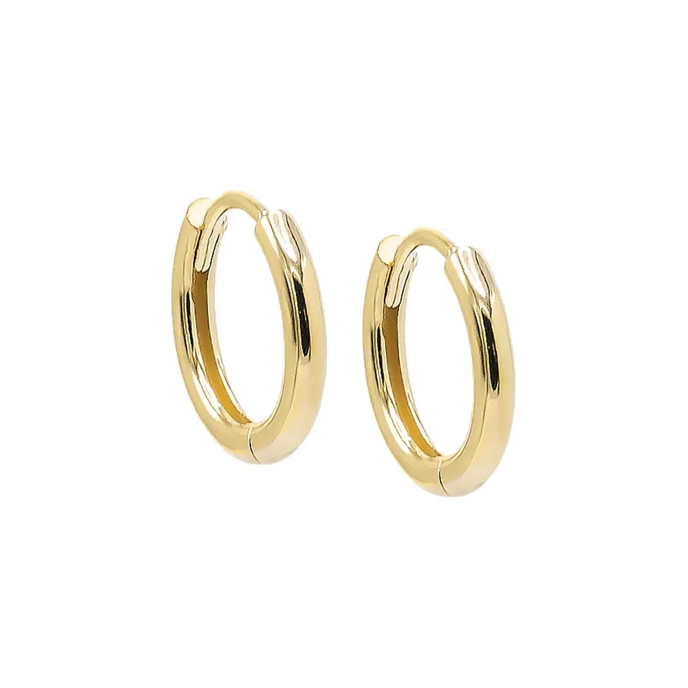 Solid Rounded Huggie Earring 14K sold by Adina Eden's
