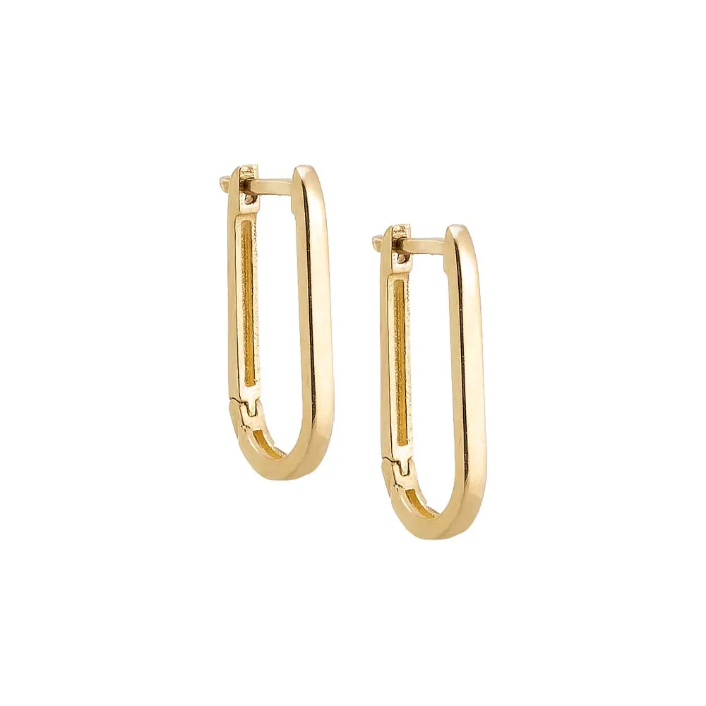 Solid Thin U-Shape Huggie Earring 14K sold by Adina Eden's