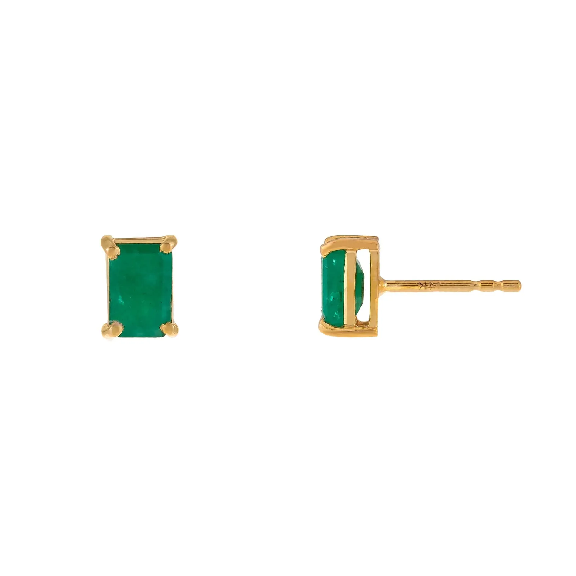Colored Gemstone Baguette Stud Earring 14K sold by Adina Eden's product image thumbnail 3