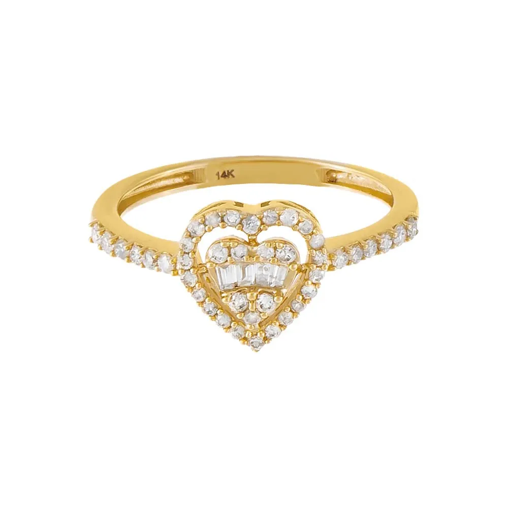 Heart Diamond Illusion Ring 14K sold by Adina Eden's product image thumbnail 2