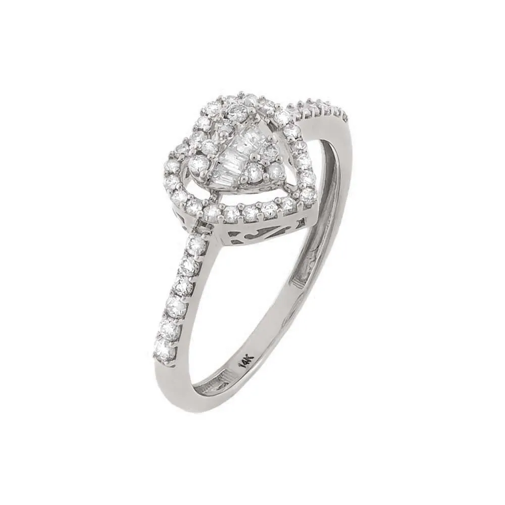 Heart Diamond Illusion Ring 14K sold by Adina Eden's product image thumbnail 3