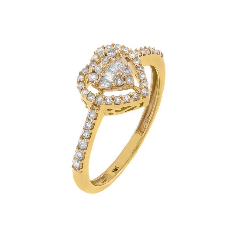 Heart Diamond Illusion Ring 14K sold by Adina Eden's