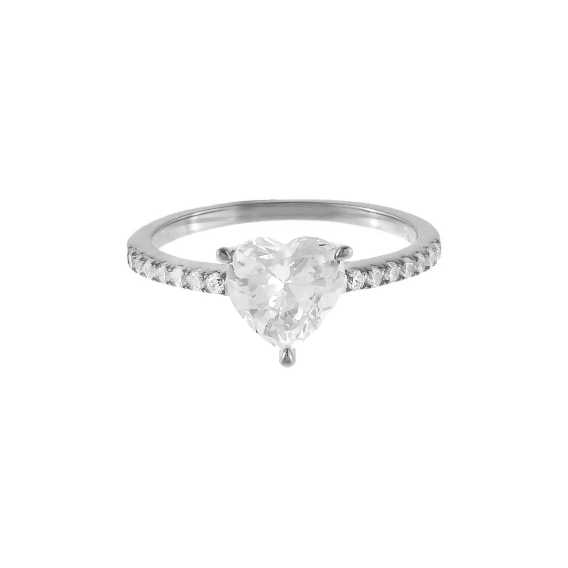 Pavé Heart Stone Ring sold by Adina Eden's product image thumbnail 5