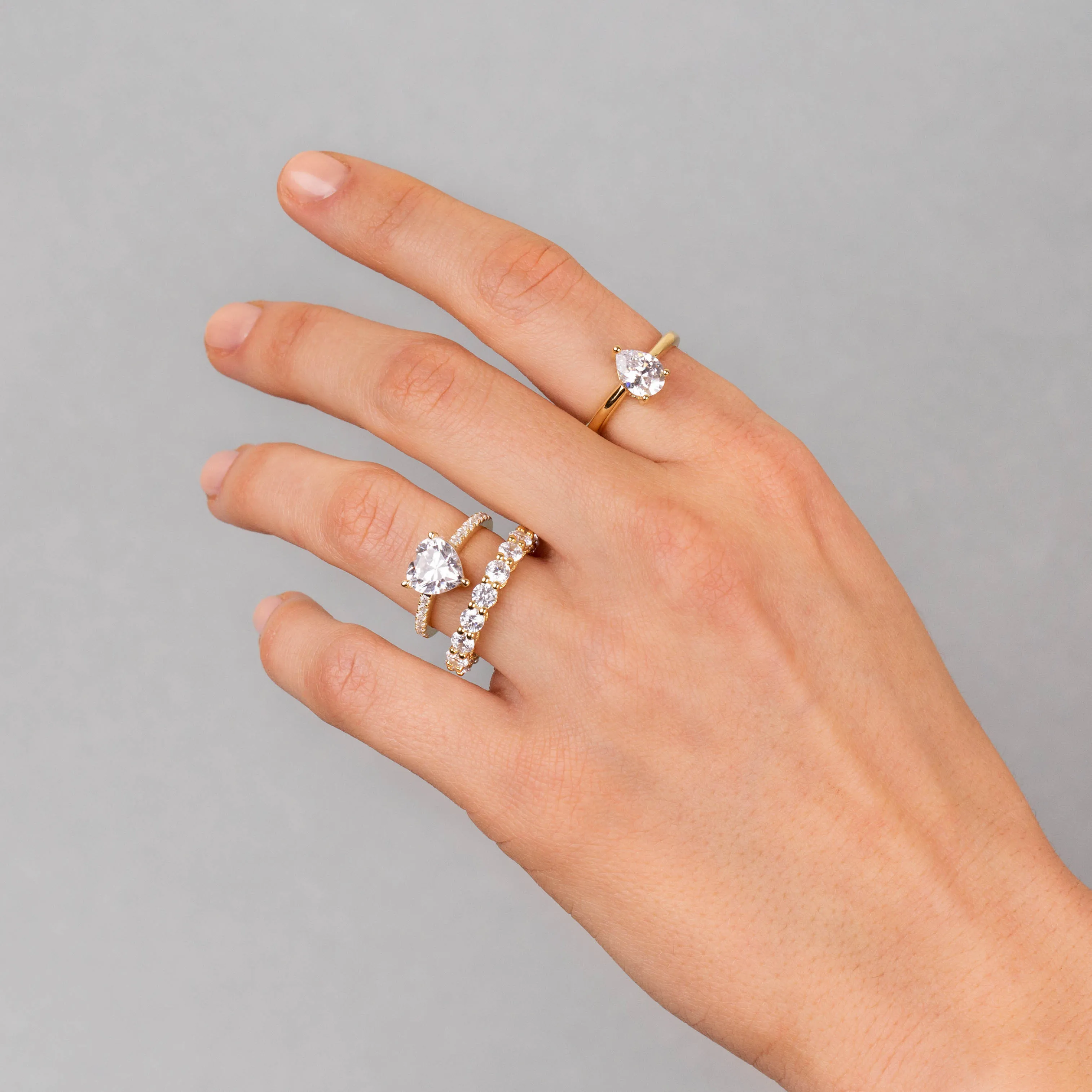 Pavé Heart Stone Ring sold by Adina Eden's product image thumbnail 2