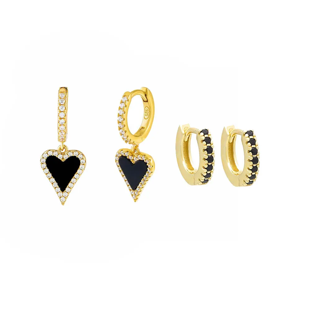 The Colored Heart X Huggie Earring Combo Set sold by Adina Eden's product image thumbnail 2