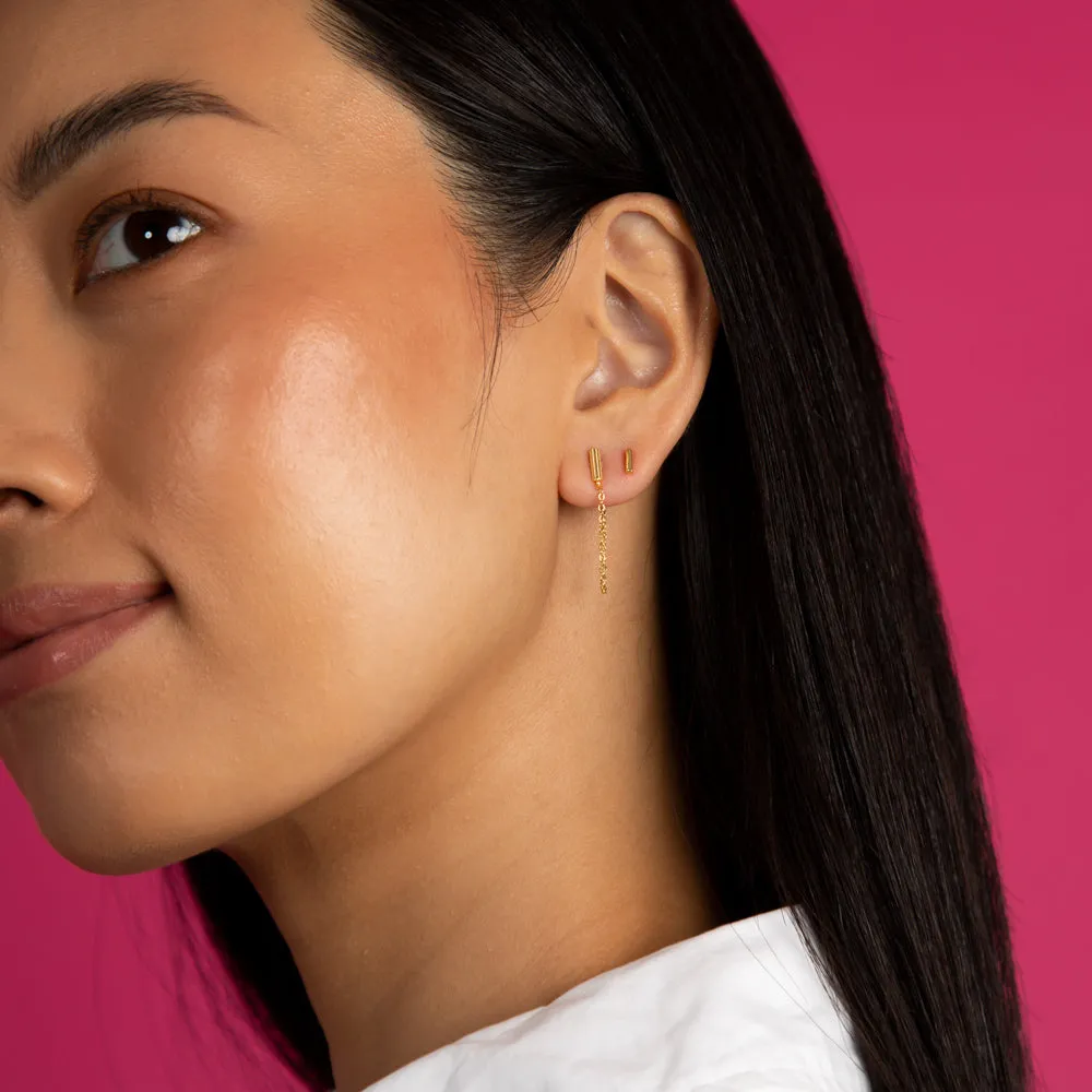 Tiny Solid Bar Stud Earring sold by Adina Eden's product image thumbnail 2